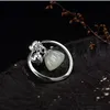 Cluster Rings S925 Sterling Silver Chinese Style Retro Jade Bell Female Model Simple Small Fresh Hetian Pendant Open Ring