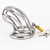 NXY Cockrings Male Chastity Devices Stainless Steel Cock Cage for Men Metal Belt Penis Ring Sex Toys Lock Bondage Adult Products 1214