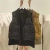 90% Vit Duck Down Vest Höst Vinter Kvinnors Solid Loose Gilet Drawstring Waistcoat Vindskyddad Varm Jacka Ärmlös 211011