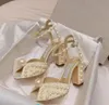 Elegante Bruid Trouwjurk Schoenen Saracria Parels Sandalen Witte Parels Verfraaid Sexy Mooie Hoge Hakken Enkelbandje Damespumps EU35-42 MET DOOS