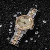 Designer Watch Zegarki marki Luksusowy Zegarek Męskie Casual Duży Dial Wodoodporny Mężczyzna Zegar Pełny Diamentowy Kwarcowy Mrożone