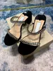 Italia Lusso Baily Glitter Pantofole da donna Sandali Scarpe Cinturino in cristallo Lady Mule Perfetto abito da sposa da sposa Marchi Designer Walking