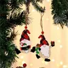 Decorations Paint Wooden Pendant House Car Christmas Tree Faceless Old Man Rudolph Pattern Pendant Indoor Party Decoration sale stock