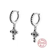 Pendies géométriques Boucles d'oreilles de cerceau pour femmes zircon gothique percé 925 Boucles d'oreilles en argent sterling fin bijoux Kolczyki Huggie5340898