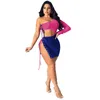 Vente en gros d'été femmes robes sexy moulante sans bretelles mini robe une pièce ensemble soirée soirée clubdress mode solide femmes vêtements klw6284