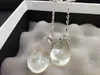 Orecchini pendenti trasparenti a forma di goccia di cristallo per le donne, amanti del matrimonio, gioielli regalo con borsa di flanella