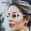 Sunglasses Frames Sexy Lady Cat Eye Glasses Women Red White CCSPACE 45045 Brand Designer Optical EyeGlasses Metal Temple Fashion E8841067