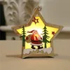 LED-Licht, Weihnachtsbaum, Auto-Innendekoration, Holzstern-Anhänger, Ornamente, kreatives DIY-Holzhandwerk, Kindergeschenk für Zuhause, Weihnachten, Party-Dekoration