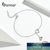 BAMOER FOOT 쥬얼리 ANKLET 간단한 벨 및 고양이 팔찌 발목 진짜 솔리드 925 스털링 실버 ANKLETS 여성용 SCT003 공장 가격 전문가 디자인 품질 최신