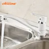 Accoona Kök Kran Polerat Spray Färg Singelhandtag Swivel Spout Fartyg Sink Mixer Tap Zinc Alloy Kök Kranar A4166 211108