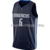 맞춤형 Kristaps Porzingis #6 Navy Jersey 스티치 남성 여성 청소년 XS-6XL NCAA