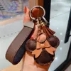 Mouse Design Car Keychain Favor Flower Bag Pendant Charm Jewelry Keyring Holder for Men Gift Fashion PU Leather Animal Key Chain A267F