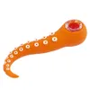 4.6'' hand pipe smoking kit pipes silicone pipestem ctopus shape cigarette holder for dry herb with glass bowl