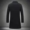 Trench Coats Men's Automne Hiver Long Couleur solide Single Breasted Male Male plus taille Casual Wind Breaker Outwear Beautiful Slim Vestes