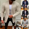 Męskie swetry dzianiny Casual Pure Color Luźne Dopasowanie Jesień Zimowe Mężczyźni Cardigan Solid do codziennego zużycia