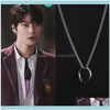 Halsband hängen juvelykorean drama sann skönhet samma stil enkel cirkel temperament elegant trendig härlig retro unik kedja snygg c