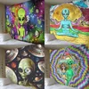 Alien wandtapijt Woondecoratie psychedelisch wandkleed Anime patroontapijt art 210608