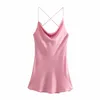 Zomer vrouwen korte jurk pyjama stijl elegante dame vrouw sexy camisole jurk 210709