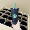 Starbucks kupa 24oz/710ml çevre melek tanrıça plastik bardaklar geri dönüştürülebilir taşınabilir ısıya dayanıklı içme saman tek içecek cam beyaz küçük cam beyaz