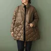 Johnature Women Winter Parkas молния сплошной цвет теплые пальто с длинным рукавом карманы женские одежды повседневные винтажные Parkas 211108