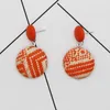 Dangle & Chandelier Bohemian Wooden Rattan Knit Drop Earrings For Women 2022 Statement Button Fashion Earring Female Handmade Jewelry Gift W