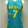 Nikivip # 7 Dante Exum retro Team Australia Maglia da basket da uomo Tutte cucite personalizzate con qualsiasi numero e nome maglie