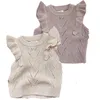 Baby Girls Sweaters Girl Solid Sleeveless Pullover Vest Boys Knit Kids Toddler Autumn Outerwear Ruffle 211104