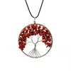 2022 Nya 7 Chakra Tree of Life Pendant Halsband Koppar Kristall Natursten Halsband Kvarts Stones Pendants