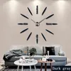 2021Nieuwe Grote Wall Clock Quartz 3D DIY Big Horloge Decoratieve Keuken Klokken Acryl Spiegel Sticker Oversize Wandklokken Home Lett H1230