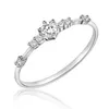 Fedi nuziali 2021 Oro Argento 7 piccoli diamanti Squisito anello di fidanzamento con diamanti per le donne Gioielli di moda Ragazza regalo