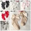 Baby Girls Big Bow Socks Soft Toddlers Cotton Sock Plain Children Footsocks Autumn Winter Footwear 6 Designs BT6734