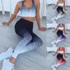 Donna Gradiente FitnSports Reggiseno + Pantalone 2 pezzi Set Leggings sportivi ad alta elasticità Set yoga Tute da donna Abbigliamento da palestra Abbigliamento sportivo X0629