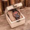 Montres-bracelets Montre Homme DODO DEER Montre-bracelet en bois pour homme Bracelet en acier inoxydable Chronographe Calendrier Montre d'affaires Cadeau C04