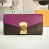 Women Luxurys Designers Wallet Fashion Classic Card Slot Clutch Bags Flowers Metal Hasp Purse med Box M584143172