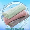 Summer Cooling Bamboo Knitted Blanket Throw Pink Green Grey Office Air Conditioner Nap Quilt Bed Bamboo Sheet Bedspread