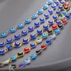 Turkey Evil Blue Eye Bracelet Chain Prayer Jewelry Gold Plated Oval Eyes Charm Bracelets Bangles for Women
