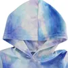 1-6Y Toddler Baby Kid Boy Girl Tie Dye Kläder Set Långärmad Hooded Toppar T Shirt Byxor Höst Casual Outfits 210515