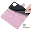 PU Leather Wallet Przypadki Magnetyczny Miękki TPU Flip Telefon Dla Iphone 13 12 Pro Mini 11 XS Max XR X 8 7 6 Plus Slot Karty Mężczyźni Kobiety Solidna Kolor Mody Kickstand Cover