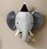 Têtes d'animaux en peluche 3D Eléphant Bear Deer Decor mur pour enfants Jouet peluche d'anniversaire de Noël