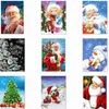 5D DIY Jul Full Borr Rhinestone Diamond Målning Kits Kors Stitch Santa Claus Snowman Home Décor Wht0228