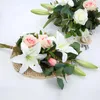 Decorative Flowers & Wreaths DIY Artificial Silk Rose Lily Bouquet Wedding Home Garden El Restaurant Office Furnishings Decor Simulation Flo
