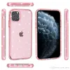 Glitter Clear Heavy Duty Shockproof Cases Cover voor iPhone 12 11 PRO XS MAX XR 7 8 Plus Samsung S20 S21 S30 Note20
