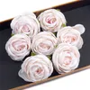 50/100 pcs 4 cm Soie Artificielle Thé Rose Têtes De Fleurs Pour La Maison De Mariage Décoration DIY Guirlande Scrapbook Faux Fleurs Mur Artisanat 210317