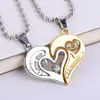Pendant Necklaces 1 Pair Of Fashionable Heart-shaped Couple Necklace Love You Unisex Women's Men's Valentine's Day Jewelry Gift