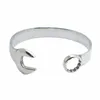 Bangle Mens Boys 316L rostfritt stål Cool Polishing Spanner Silver justerade Melv22