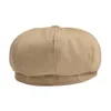 BOTVELA grande grande casquette gavroche hommes sergé coton huit panneaux chapeau femmes boulanger garçon casquettes kaki rétro chapeaux mâle Boina Bere235p