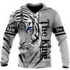 Men's Hoodies & Sweatshirts Man Casual Oversized Hoodie Loose Clothing Tiger Lion Streetwear Men For Boyfriends Jumpers