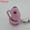Happygo, мужской розовый силиконовый целомудрийный элемент Клетки пениса с 3 кольцо пениса CB3000 Взрослые секс-игрушки M800-PNK 211013