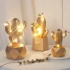 Decorative Objects & Figurines Ins Cactus LED Table Lamp Dream Star Small Night Light Bedroom Decoration Lovely Gift For Girls And Kids Birt