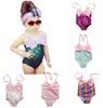 7 styles hot kids One-Pieces swimwear girls sequin bodysuit Mermaid Butterfly Swimsuits kid bikini ruffle Beach Sport bathing suits Children Clothing